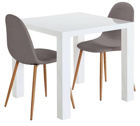 The comfy upholstered chairs have a wipe clean finish ideal for family dining and they tuck neatly under the table to free up your floor space in between meals. Buy Hygena Lyssa White Gloss Dining Table & 2 Chairs ...
