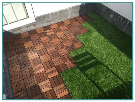 You will have to get used to short pile carpeting, and a: Interlocking Deck Tiles On Grass | Home Improvement