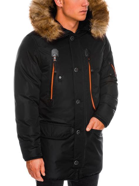 Mens Winter Parka Jacket Black C369 Modone Wholesale Clothing