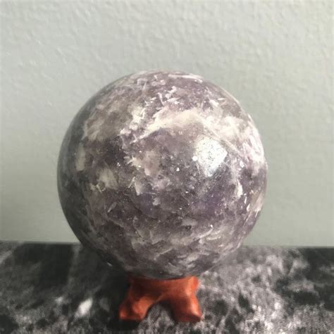 Sparkly Lepidolite Sphere Purple Healing Stones Etsy Lepidolite