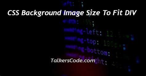 Css Background Image Size To Fit Div