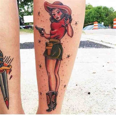 Sailor Jerry Cowgirl By Kris Close At Authentic Tattoo Co In Raleigh Nc • R Tattoo Sailor