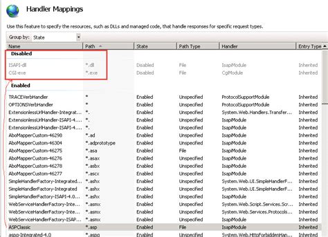 Solved How To Disable Not Delete A Handler Mapping In IIS Experts Exchange