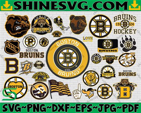 Bundle 32 Files Boston Bruins Hockey Team Svg Boston Bruins Svg Nhl