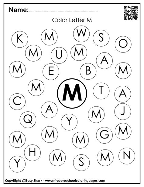 Letter M 10 Free Dot Markers Coloring Pages