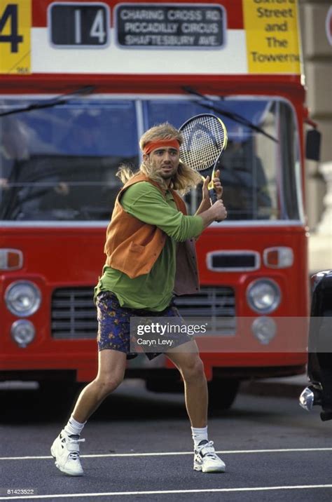 Canon Rebel Campaign Portrait Of Andre Agassi In Front Of Double News Photo Getty Images