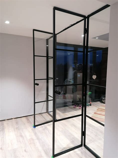 High Quality French Doors With Black Metal Profiles And Clear Glass
