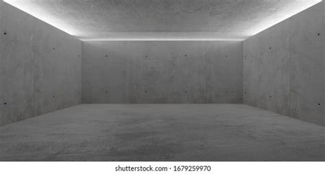 Abstract Empty Modern Concrete Room Indirect Stock Illustration