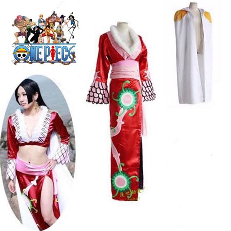 Boa Hancock One Piece Anime Default Cosplay Costume Set Top And Skirt With Slit With Red Shoes
