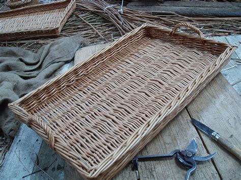 The Completed Willow Tray With Handles Willow Weaving Basket Weaving