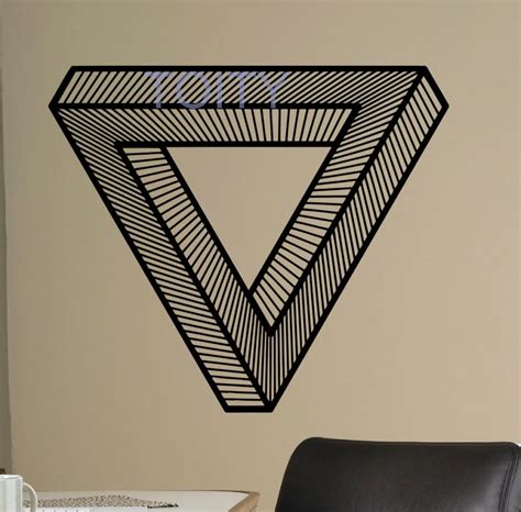 Optical Illusion Wall Vinyl Decal Impossible Sticker Abstract Home