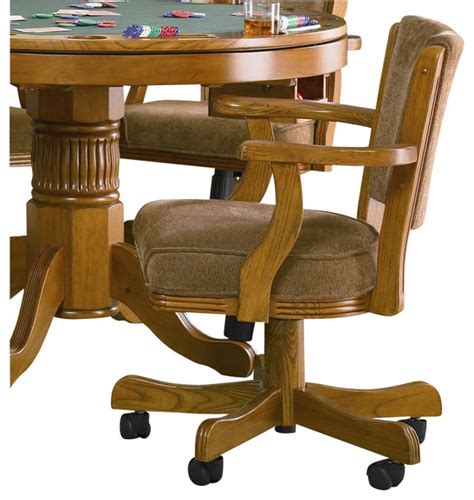 They are the standard of card game tables. Coaster Mitchell Upholsted Arm Game Chair with Casters in ...