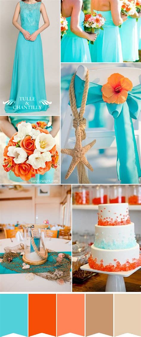 Gray and blue beach wedding. gorgeous tiffany blue and orange beach wedding inspiration ...