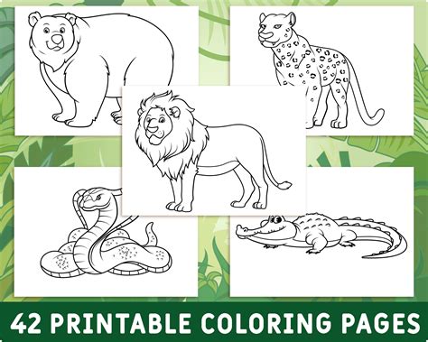 42 Printable Wild Animals Coloring Pages For Kids Colouring Book