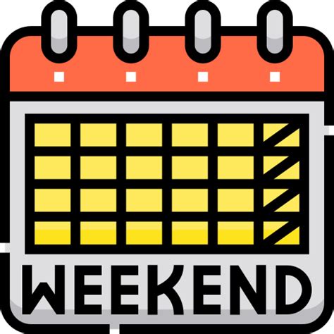Weekend Free Time And Date Icons