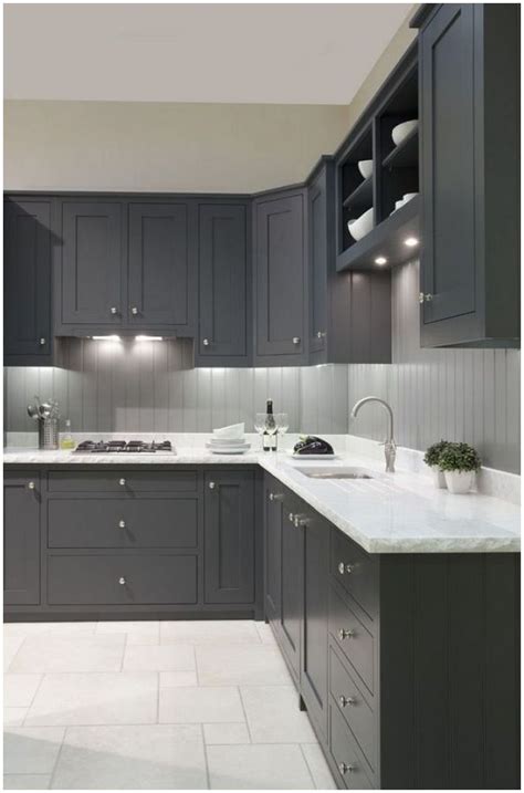 Dark Grey Kitchen Cabinets Paint Colors Ideas 9 In 2021 Grey Kitchen