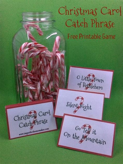Christmas Carol Catch Phrase Game Free Printable