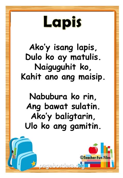Teacher Fun Files Tagalog Passages About School