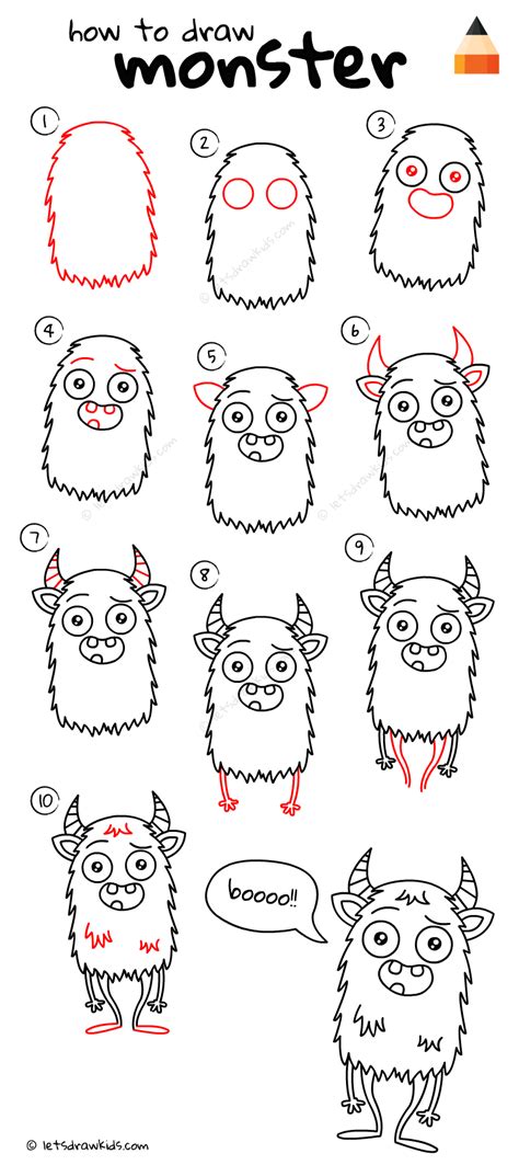 How To Draw A Monster Easy Step By Step At Drawing Tutorials