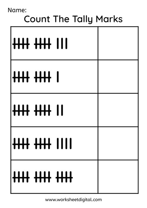Count The Tally Marks Worksheet Digital
