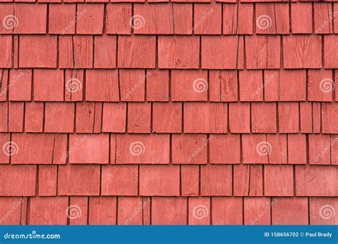 Red Exterior Shingle Siding Stock Photo Image Of Pattern Facade