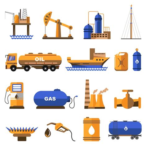 Premium Vector Oil And Gas Icons Set