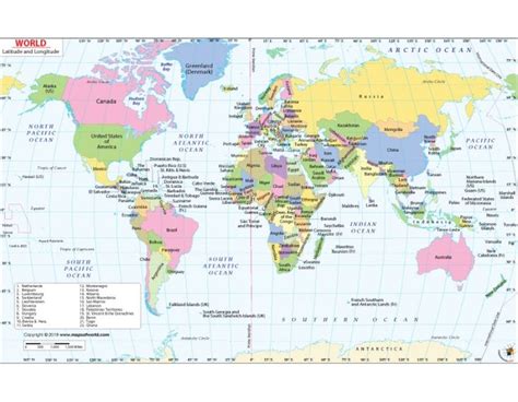 Buy World Latitude And Longitude Map