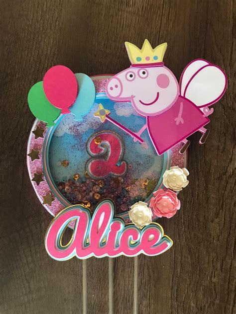 Personalized Peppa Pig Shaker Cake Topper Betty Personalized