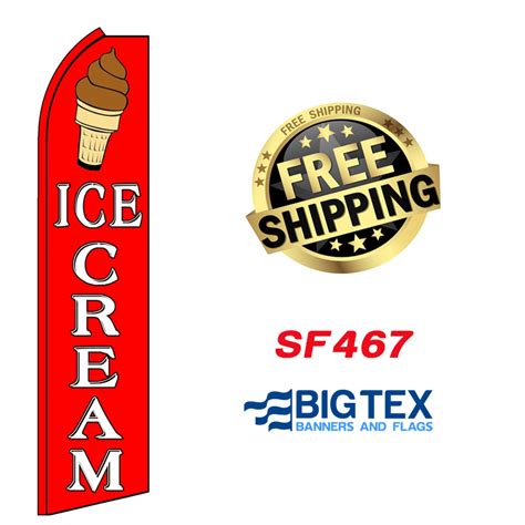 Red Ice Cream Swooper Flag Sf Big Tex Banners And Flags