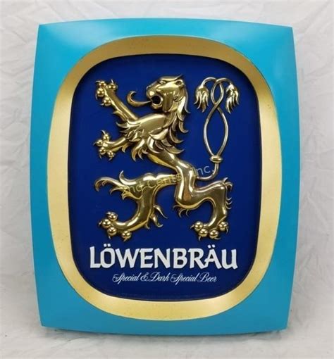 Vintage Lowenbrau Beer Sign Lion Logo Retro 4586698500