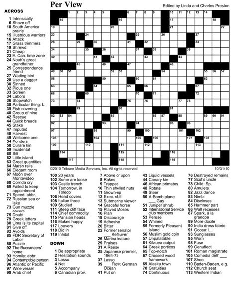 Free crossword puzzles to print : Nov. 3 crossword puzzle - INDY Week