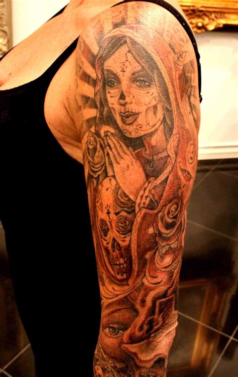 Virgin Mary Sugar Skull Tattoo Mary Tattoo Sugar Skull Tattoos