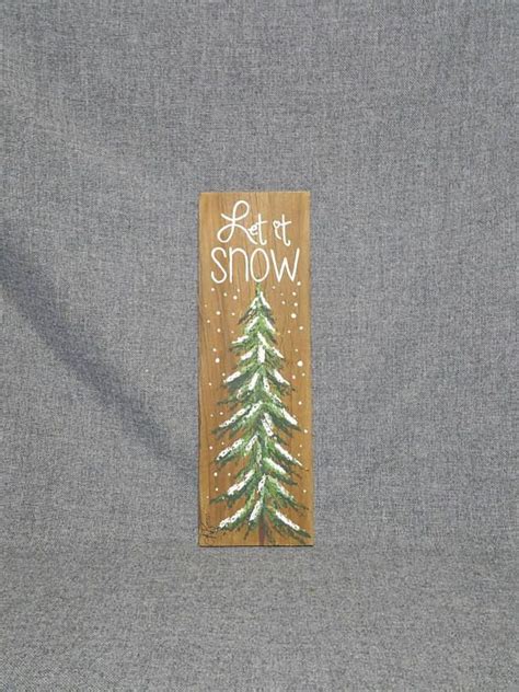 Let It Snow Hand Painted Christmas Decorations Winter Etsy Wood