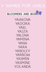 Girl Names That Start With Y Baby Lists And More Bloomers And Bows