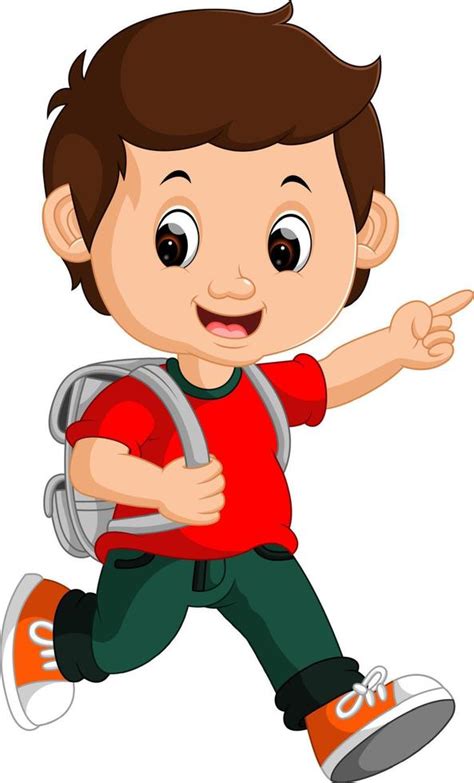Boy With Backpacks Cartoon 8022034 Vector Art At Vecteezy