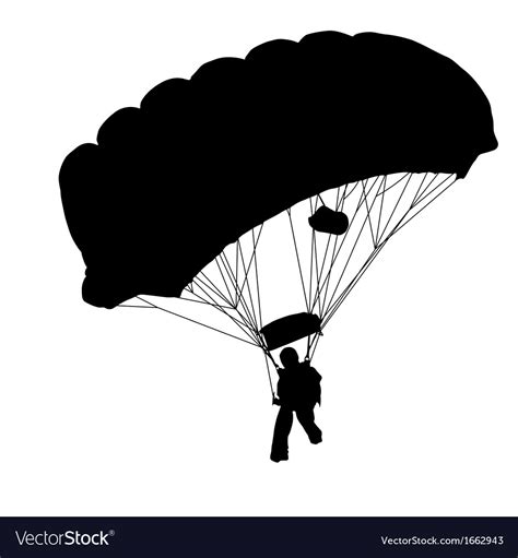 Skydiver Silhouettes Parachuting Royalty Free Vector Image