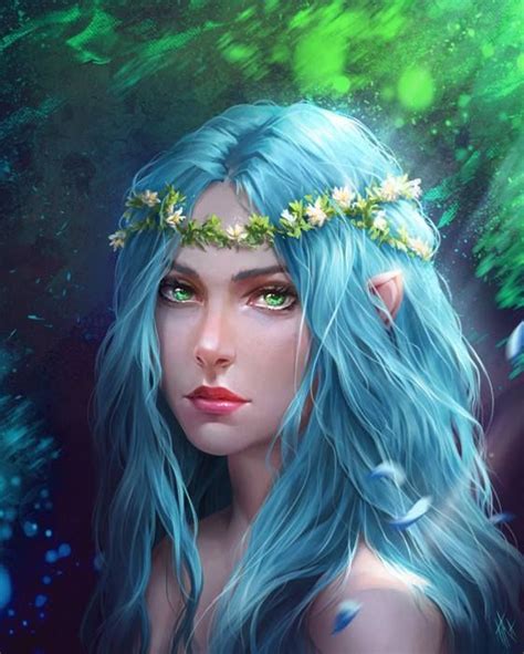 Картинки по запросу Blue Hair Elf Girl Elf Art Fantasy Girl Fantasy