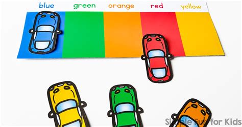 Students are shown pictures of common cvc words, and are tasked with matching each one with a rhyming word. Color Matching Car Park - Simple Fun for Kids