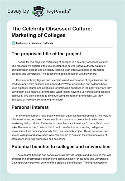 The Celebrity Obsessed Culture Marketing Of Colleges 631 Words