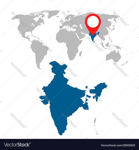 World Map India Highlighted
