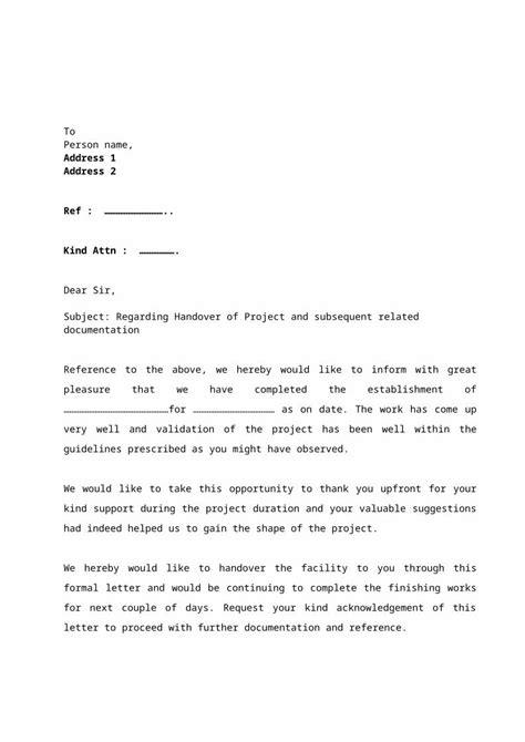 Docx 131212 Project Handover Letter Draft Dokumentips