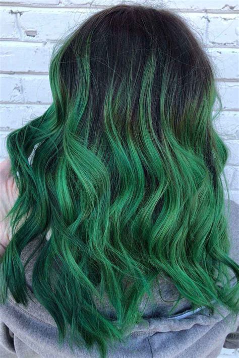 Black Hair With Green Streaks