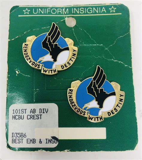 101st Airborne Division Army Unit Crest Rendezvous With Destiny Pins