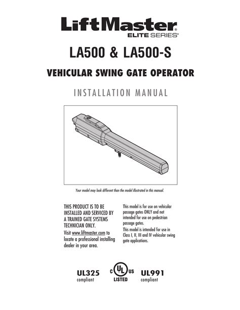 Liftmaster Gate Opener Manual F