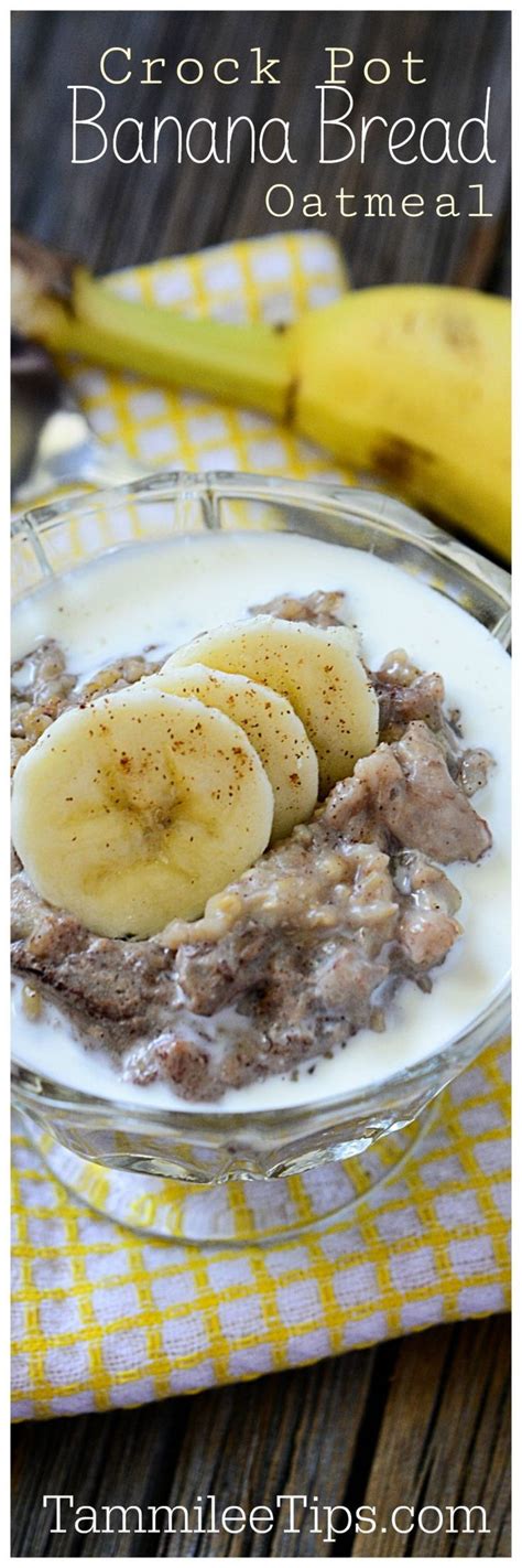 Crock Pot Banana Bread Oatmeal Recipe Easy Overnight Slow Cooker