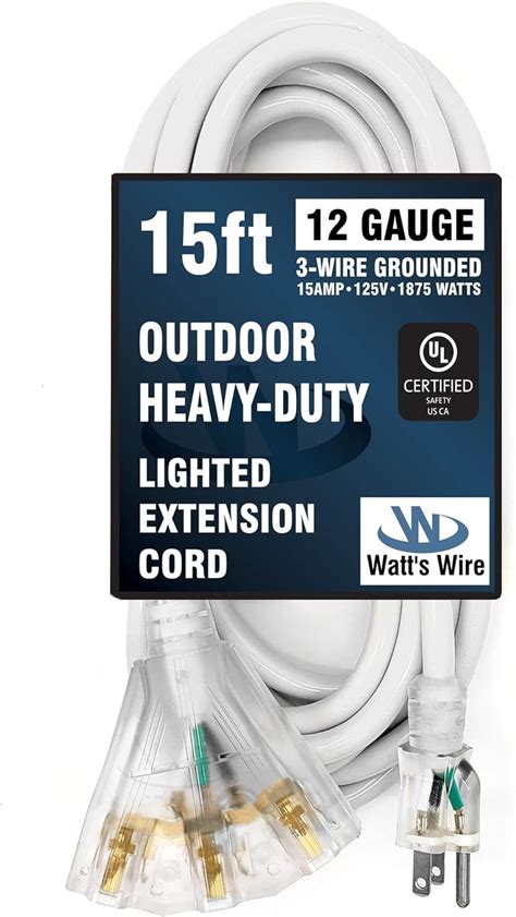 Ft Gauge Heavy Duty Extension Cord Outlet Lighted Sjtw