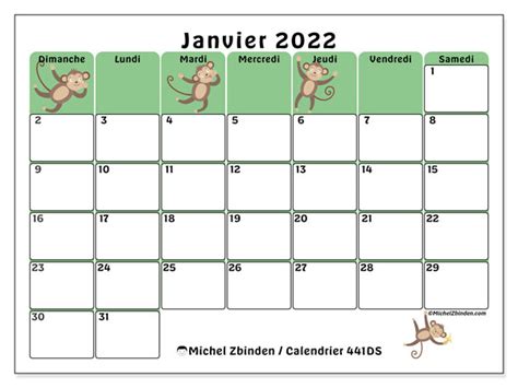 Calendrier Janvier 2022 à Imprimer “441ds” Michel Zbinden Ca
