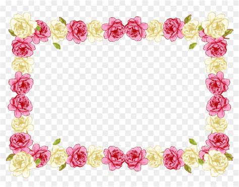 Pink Rose Clipart Borders Vintage Color Transparent Rose Frame Png Hd
