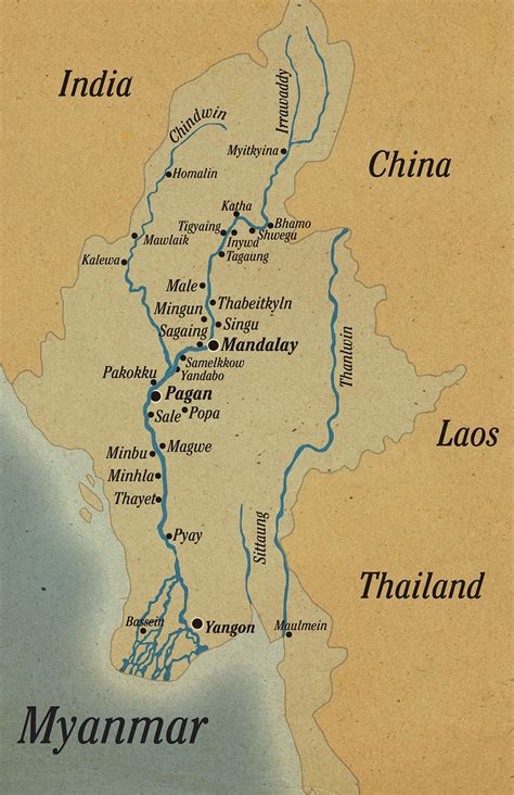Detailed road map of myanmar (burma) The Stylish Way to See Myanmar: By River | Architecture of ...