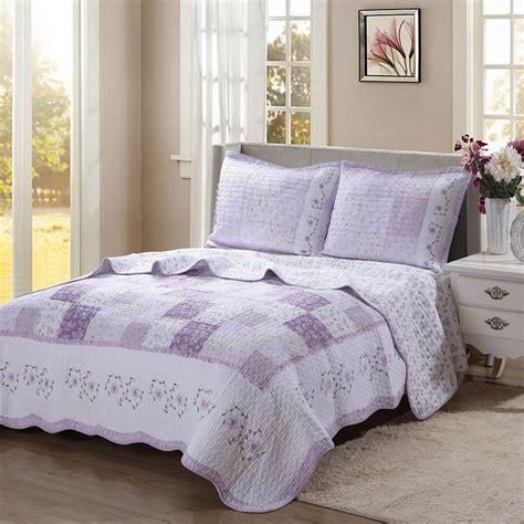 Cozy Line Home Fashions Love Of Lilac Bedding Quilt Set Light Purple